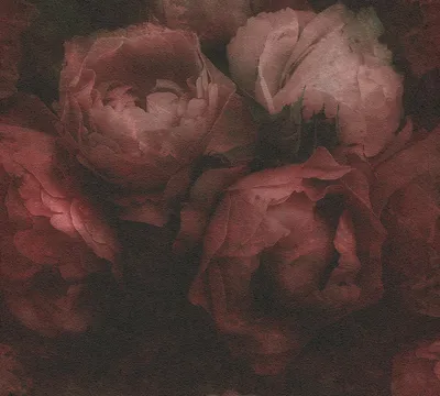 Produktbild von Livingwalls Rosentapete New Walls florale Tapete Romantic Dream Vliestapete rot schwarz 10,05 m x 0,53 m