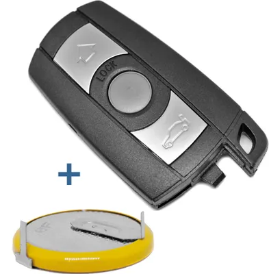 Produktbild von Auto Schlüssel Funk Fernbedienung Smartkey 1x Gehäuse 3 Tasten + 1x LIR2025 Akku Batterie kompatibel mit BMW
