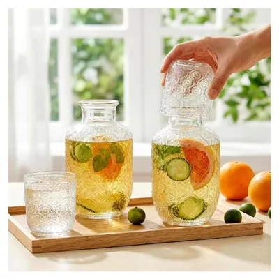 Produktbild von Wasserkaraffe mit Glas Set für Nachttisch und Küche