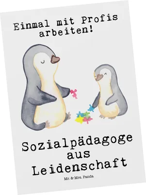 Produktbild von Mr. & Mrs. Panda Postkarte Sozialpädagoge Leidenschaft - Weiß - Geschenk, Postkarten, Ansichtskarten, Fotokarte, Ansichtskarte, Grußkarte
