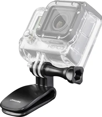 Produktbild von Mantona Miniklemme mit Clip - 50 x 35 x 35 mm - einfaches Einclipsen - kompatibel mit GoPro Hero 11 10 9 8 7 6 5 4 3+, Session und Action Cams - für Foto und Video