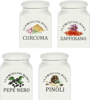Immagine prodotto di La Porcellana Bianca set di 4 contenitori per spezie 175 ml P01260MIX2