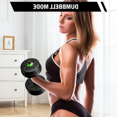Zdjęcie produktu dla Regulowane hantle - zestaw obciążników - trening siłowy - konstrukcja 3 w 1 - 10 kg - czarne