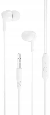 Produktbild von Kabelgebundene In-Ear-Kopfhörer mit 3,5-mm-Klinkenstecker, Mikrofon und Fernbedienung, weiß, 1,2 m