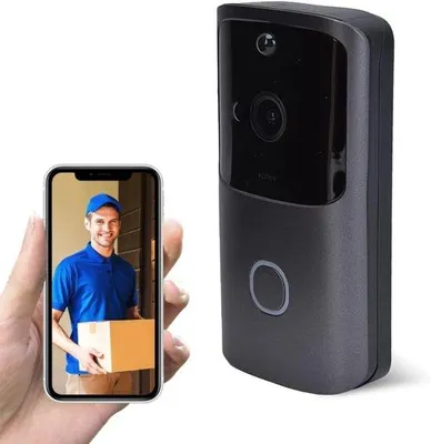 Image de Caméra de sonnette WiFi, sans fil, HD 720p, audio bidirectionnel, détection de mouvement par capteur PIR