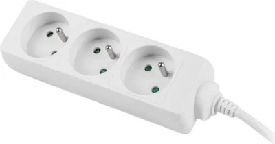 Produktbild von Lanberg PS0-03E-0300-W, 3 m, Drinnen, Typ E, Weiß, 3 AC-Ausgänge, 10 A
