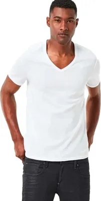Produktbild von G-star Base Ribbed Premium 1 By 1 Kurzarm-t-shirt Mit V-ausschnitt 2 Einheiten Weiß S Herren Weiß S