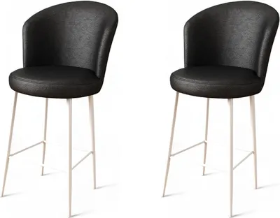 Immagine prodotto di Skye Decor, Uras - Nero, Bianco, Set di sgabelli da bar (2 pezzi), 100% METALLO, Nero, 46 x 40 x 107 cm