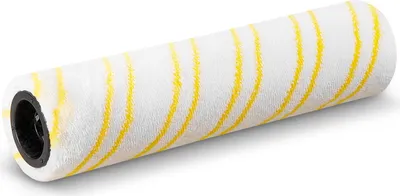 A close-up studio shot of a paint roller.