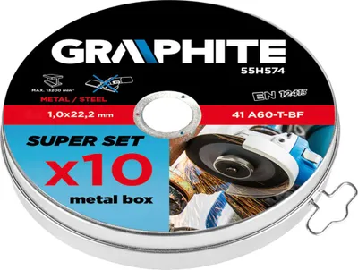Produktbild von GRAPHITE Trennscheibensatz Winkelschleifer 55H574 1mm 115mm