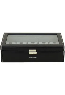 Produktbild von Friedrich Lederwaren Uhrenkasten Bond Feinsynthetik 10Uhren schwarz, 20084-2