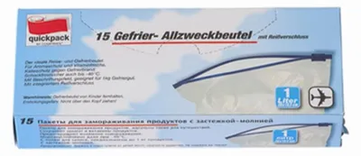 Image de Sacs de congélation/à usage général avec fermeture éclair 1,0 l, 15 pièces 20 x 18 cm