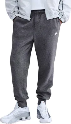 Produktbild von Nike Club Herren Jogginghose mit gebürstetem Fleece, Kordelzug und Seitentaschen, dunkelgrau