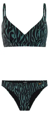 Produktbild von Protest PRTErrori Zebra-Bikini-Set mit Bügel Damen BCD-Cup schwarz/grün schwarz/grün 40C
