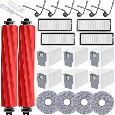 Productafbeelding van Accessoires Roborock voor QV 35A, QV 35S, QR598, QR798, Qrevo S Pro robotstofzuiger, 2 hoofdborstels, 6 stofzakken, 4