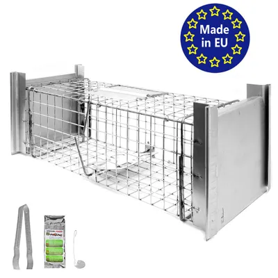 Produktbild von Petigi Tierfalle Lebendfalle für kleine bis mittelgroße Tiere wie Maus, Katze, Marder, Fuchs, Otter, Kaninchen, Modell: , Größe / Modell:Kleintierfalle 8 (50 x 50 x 17 cm)