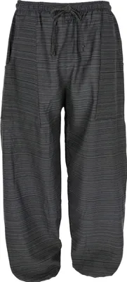 Produktbild von Leichte Yogahose, Tai Chi Hose, Goa Hose, Freizeithose - Schwarz/grau, Herren, Baumwolle, Hosen