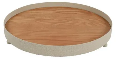 Produktbild von Countryfield Tablett, cremefarbenes Metall, Ø 35 cm