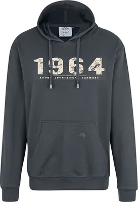 Produktbild von Übergrößen Kapuzen-Sweatshirt AHORN SPORTS Vintage Number beige Iron Grey 7XL