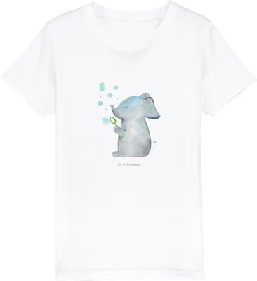 Produktbild von Mr. & Mrs. Panda Kleinkinder T-Shirt Elefant Seifenblasen 3-4 Jahre (98/104) - Weiß - Geschenk, Kindershirt, Elefanten, Mädchen, Rüsseltier, Lustige Sprüche, Liebe