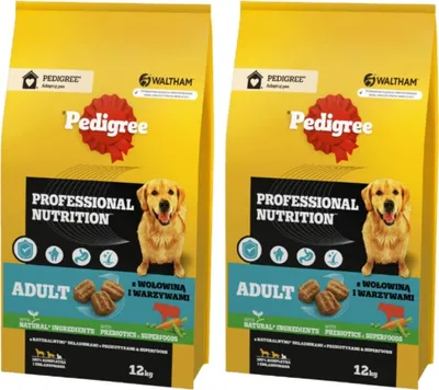 Produktbild von Pedigree Professional Nutrition Adult Rind & Gemüse 12 kg Trockenfutter für ausgewachsene Hunde 2-er pack