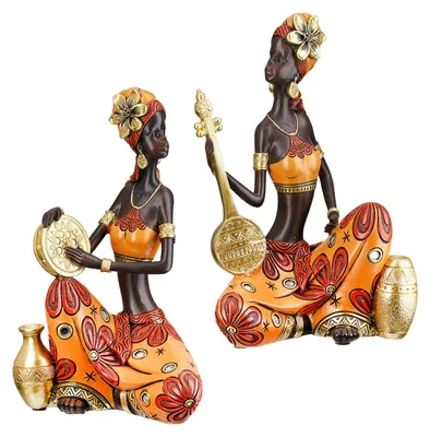 Zdjęcie produktu dla Gilde Figur, kobieta, "African Beat", motyw muzyczny, żywica syntetyczna, brązowa, długość: 10 cm, szerokość: 15 cm, wysokość: 22 cm, numer katalogowy: 57780, kod produktu: 4063387577806, zestaw 2 sztuk (sortowany)