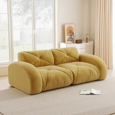 Produktbild von STILVORA Rahmenloses modulares 2-Sitzer-Sofa mit tiefem Sitz und 32D-Hochdichtschaum, Chenille-Cloud-Sofa mit rutschfestem Design und weicher Polsterung, Wohnzimmersofa für Wohnzimmer