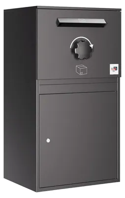 Produktbild von Paketbox Köln mit Flachdach - Größe XL in Schwarz | freistehend