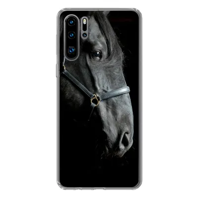 Produktbild von MuchoWow® Handyhülle Schutzhülle Hülle für Huawei P30 Pro Pferd - Leicht - Schwarz Silikon Softcase Handy Hülle - Schutzdeckel