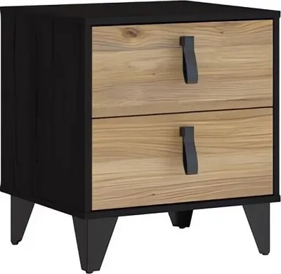 Produktbild von Nachttisch LYA LYAK011 Nachtschrank 48x53x41,5 cm Nachtkästchen mit 2 Schubladen