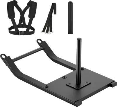 Obrázek produktu pro Fitness posilovací sáně - černé posilovací zařízení - 25/51mm zátěžové kotouče - posilovací zařízení
