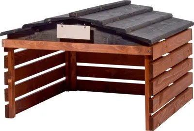 Produktbild von dobar Mährobotergarage mit abnehmbarem Dach, Unterstand für Automower, 78,5 x 74 x 52,5 cm, Braun/Schwarz