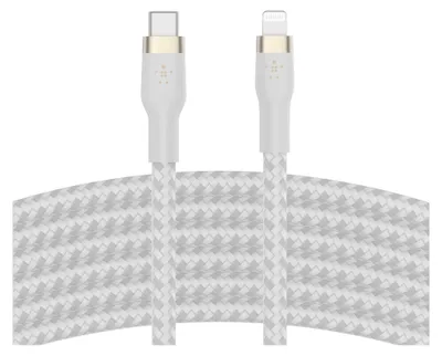 Produktbild von Belkin CAA011BT3MWH, 3 m, USB C, USB C/Lightning, Männlich, Männlich, Weiß