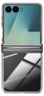 Obrázek produktu pro Avizar, pouzdro Galaxy Z Flip 7 chromové s ochranou pantů, stříbrné