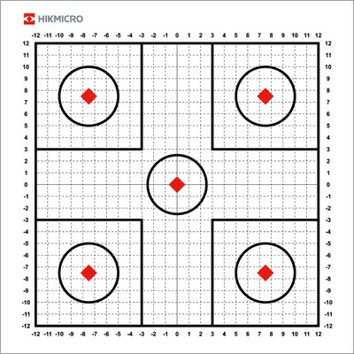 Obrázok produktu pre Naklejka termiczna tarcza do przystrzeliwania termowizji HIKMICRO 30x30 cm 10 szt.
