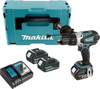 Produktbild von Makita DHP458RF3J, Handbohrmaschine, Schwarz, Blau, Silber, 1,3 cm, 7,5 cm, 1,3 cm, 1,6 cm