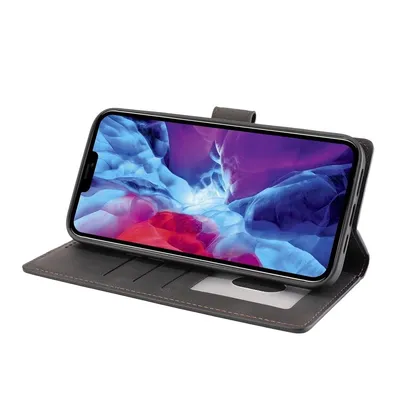 Produktbild von König Design Hülle kompatibel mit Apple iPhone 14 Kunstleder Handyhülle - Handy Case Schwarz
