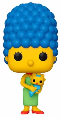 Image de Marge avec la figurine de Maggie des Simpsons, jouet de collection