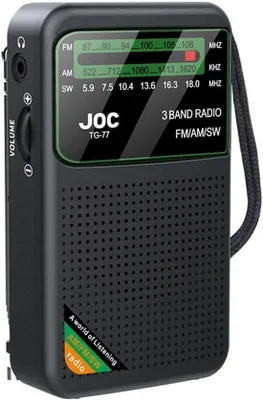 Productafbeelding van Draagbare Mini Radio met AM/FM/SW, Oplaadbare Batterij en USB-C Opladen