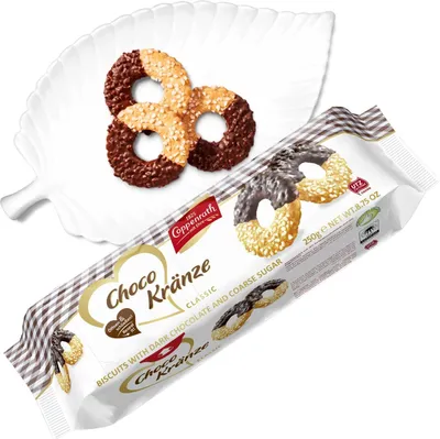 Produktbild von Classic Choco Kränze Gebäck von Coppenrath, 250g (MHD: 27.05.2024)