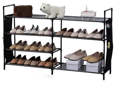 Produktbild von Herzberg Schuhregal mit 7 Ebenen, 112 x 70 cm, Schwarz