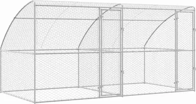 Immagine prodotto di vidaXL Gabbia per cani 2 pezzi Argento 4 x 2 x 2 m Acciaio zincato