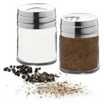 Produktbild von Paşabahçe Set 2 Salzstreuer aus Glas mit gelochten Metalldeckeln