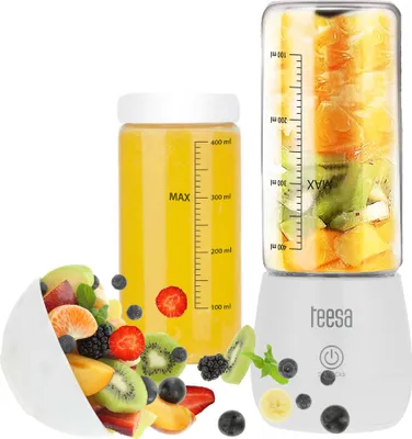 Produktbild von Tragbarer, kabelloser Reisemixer mit Glasbecher (450 ml, 100 W) von Teesa