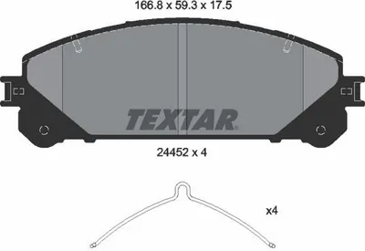 Produktbild von Textar Bremsbeläge vorne für Lexus NX RX Toyota Rav 4 IV