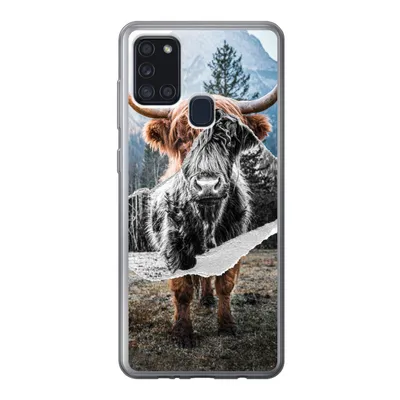 Produktbild von MuchoWow® Handyhülle Schutzhülle Hülle für Samsung Galaxy A21s Schottischer Highlander - Kuh - Tiere Silikon Softcase Handy Hülle - Hartschale