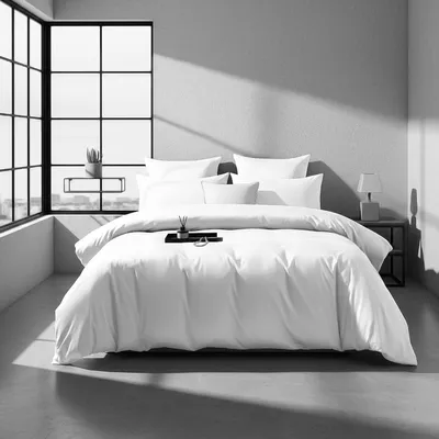 Produktbild von Bettwäsche 135 x 200 cm, 2-teilig, weiß, Baumwolle Lyocell Seide, Reißverschluss, für Einzelbett