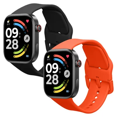 Produktbild von kwmobile 2x Uhrenarmband für Xiaomi Redmi Watch 6 / Redmi Watch 5 Armband - Fitnesstracker Band Set aus TPU Silikon - Ersatzarmband Smartwatch -