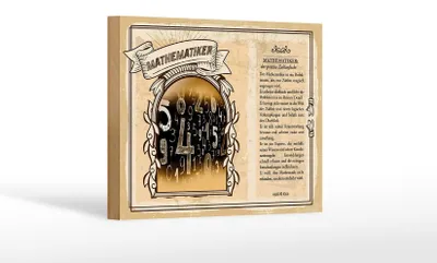 Produktbild von Holzschild Berufe 18x12 cm Mathematiker präziser Zahlenfuchs