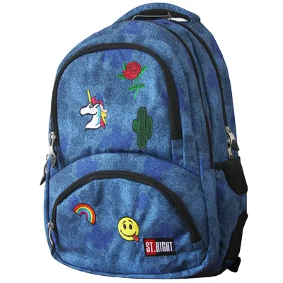 Image de ST.RIGHT multicolore lumière Sac à dos scolaire Sac d'école 24 L Jeans&Badg
